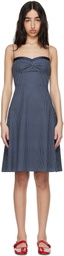 GUIZIO Navy Margaux Midi Dress