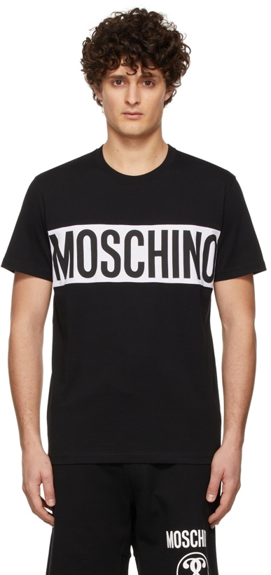 Photo: Moschino Black Logo Panel T-Shirt