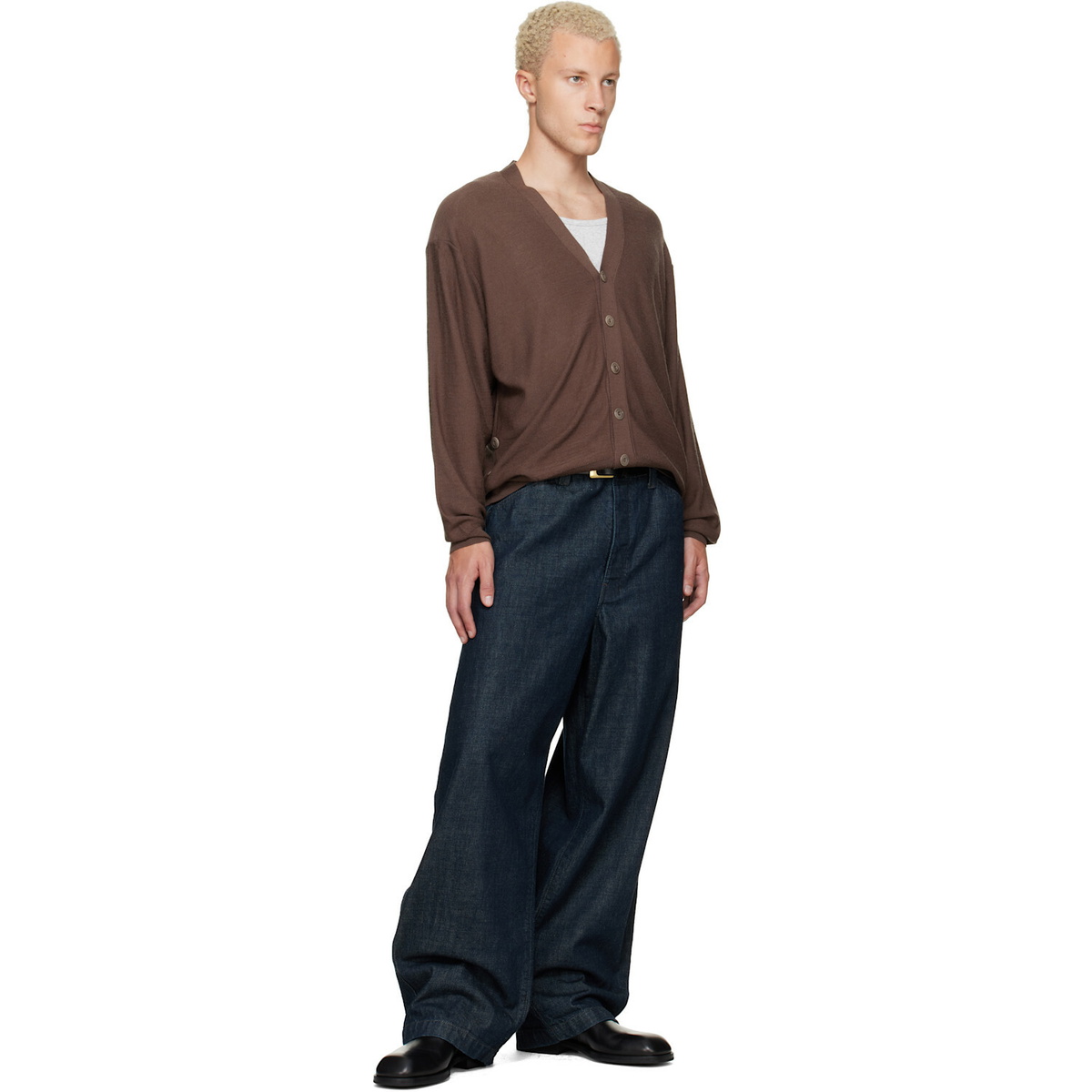 LEMAIRE Brown Relaxed Twisted Cardigan