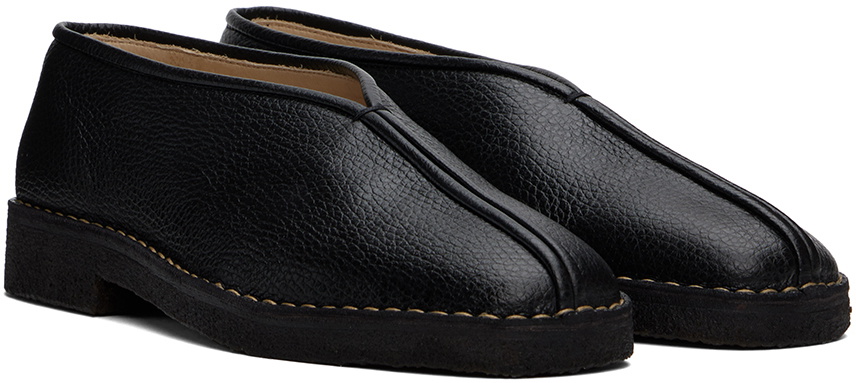 LEMAIRE Black Piped Crepe Slippers Lemaire
