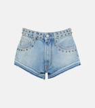 Alessandra Rich Embellished mid-rise denim shorts