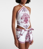 Bananhot Gemine printed cotton halterneck top