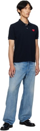 COMME des GARÇONS PLAY Navy Heart Patch Polo