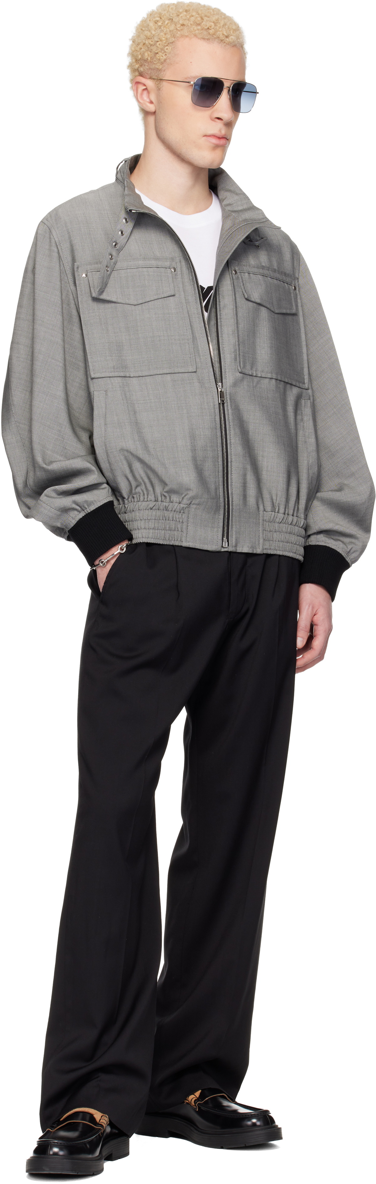 Lanvin Gray Mohair Wool Jacket