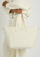 Brunello Cucinelli Bead Medium Grained Leather Tote bag - Cream - One Size