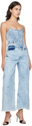 Marques Almeida Blue Paneled Denim Corset