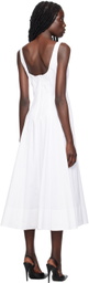 Staud White Wells Midi Dress
