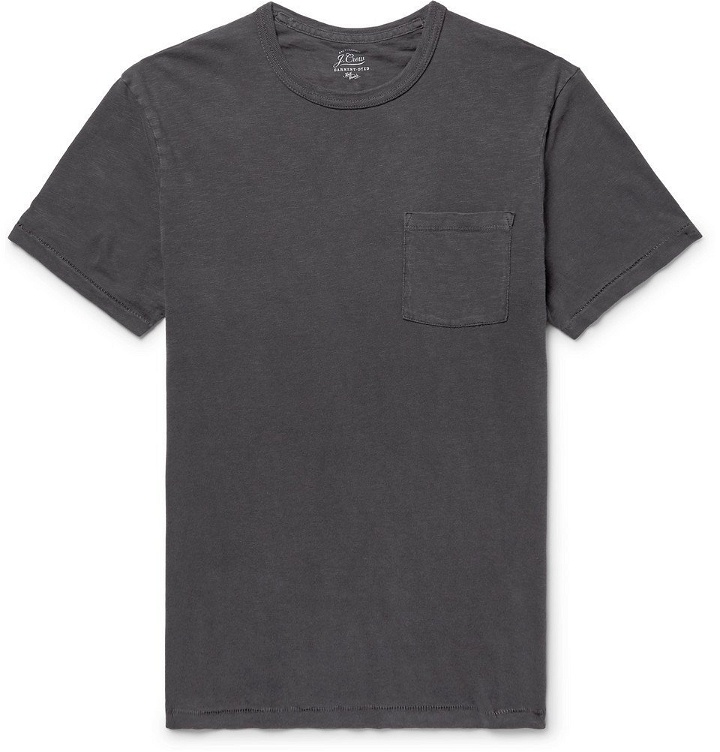 Photo: J.Crew - Slim-Fit Garment-Dyed Slub Cotton-Jersey T-Shirt - Men - Charcoal