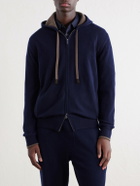 FEDELI - Davis Cashmere Zip-Up Hoodie - Blue
