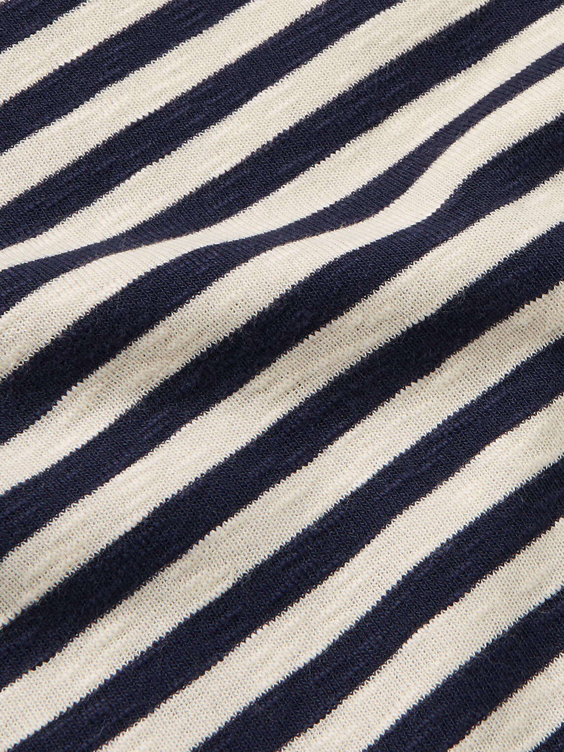 Folk - Striped Slub Cotton-Jersey T-Shirt - Neutrals