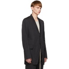 Rick Owens Black Textured New Soft Long Blazer