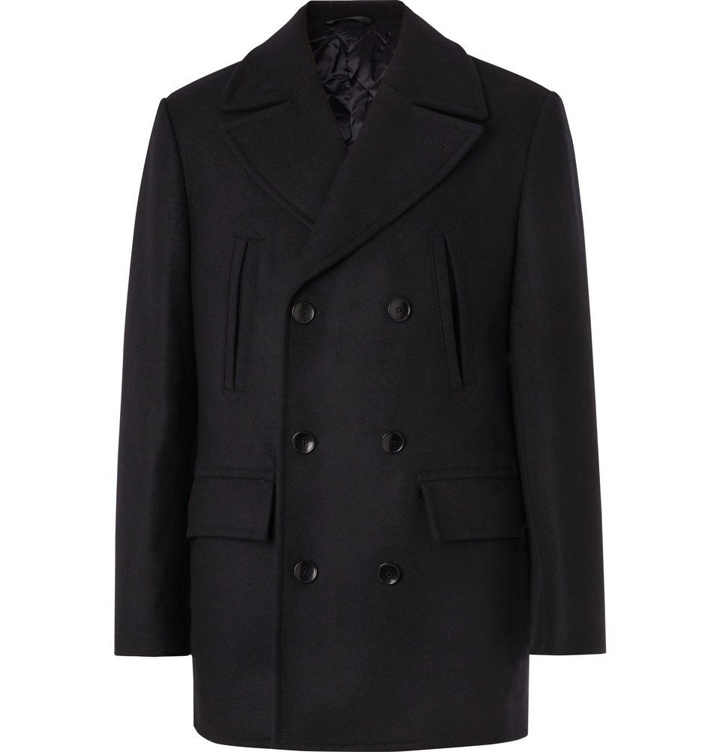 Photo: Officine Generale - Edward Wool and Cashmere-Blend Peacoat - Navy