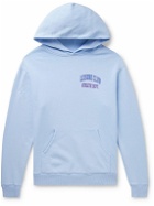 Pasadena Leisure Club - Athletic Dept. Logo-Print Garment-Dyed Cotton-Jersey Hoodie - Blue