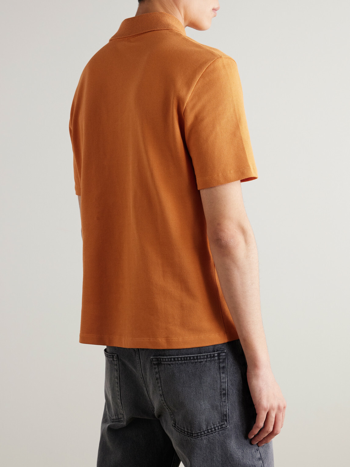 LOEWE - Slim-Fit Logo-Embroidered Cotton-Piqué Polo Shirt - Orange