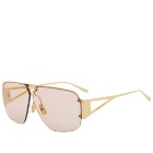 Bottega Veneta Eyewear Men's BV1065S Sunglasses in Gold/Brown