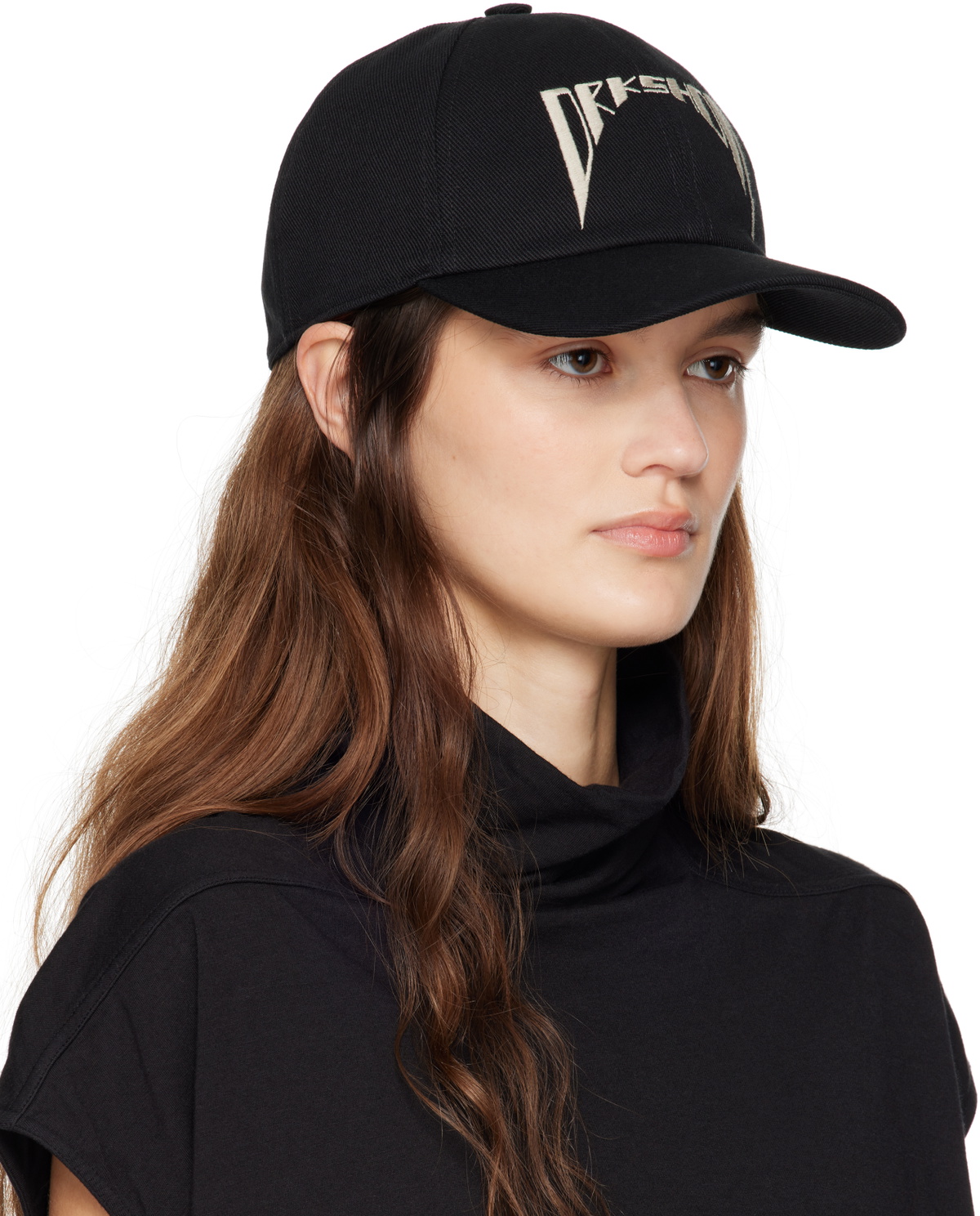 Rick Owens DRKSHDW Black Overdyed Denim Baseball Cap