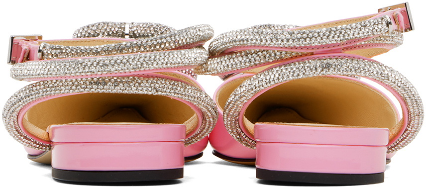 MACH & MACH Pink Triple Heart Patent 15 Slippers