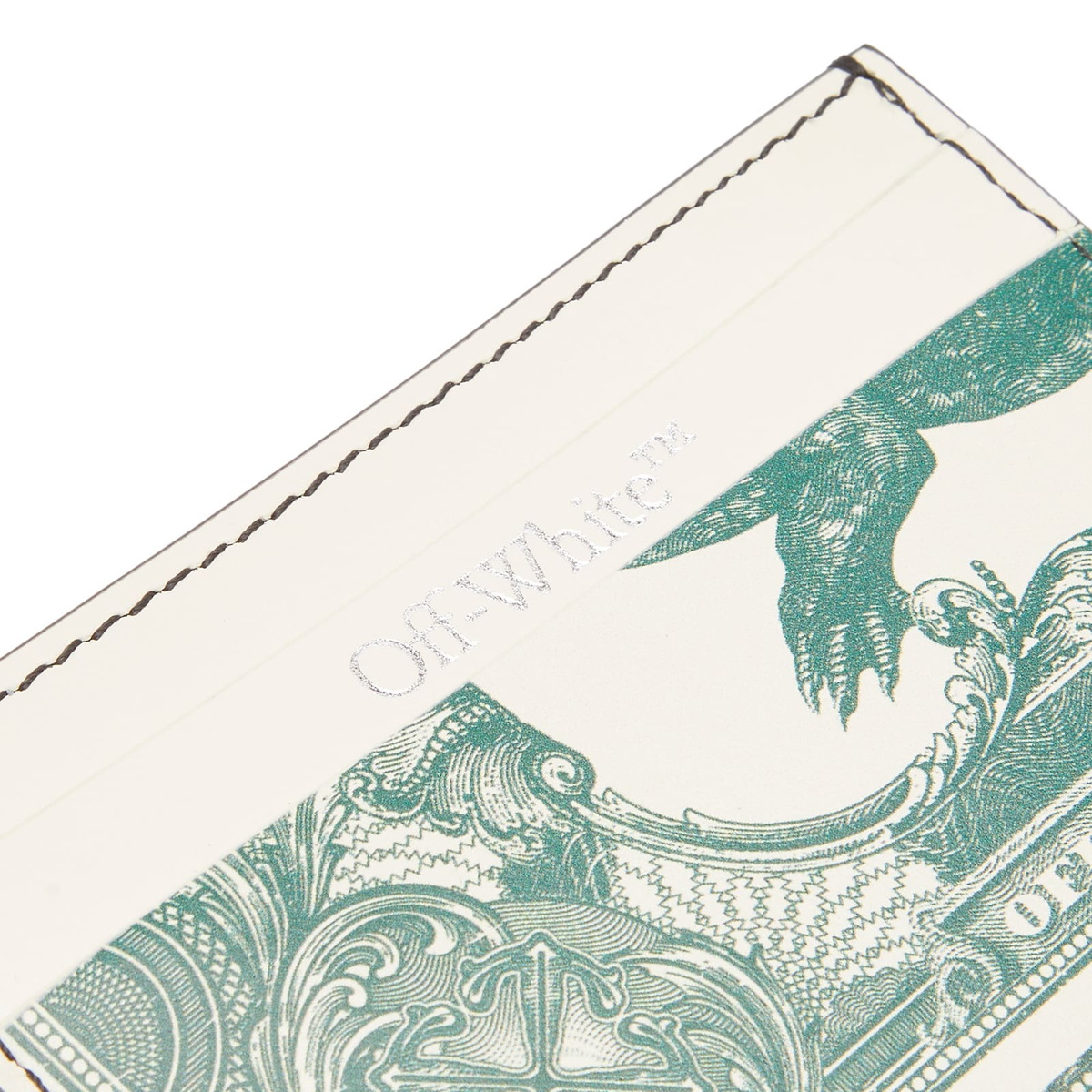 Off-White Men's Off Currency Card Case in Forest Green Off-White