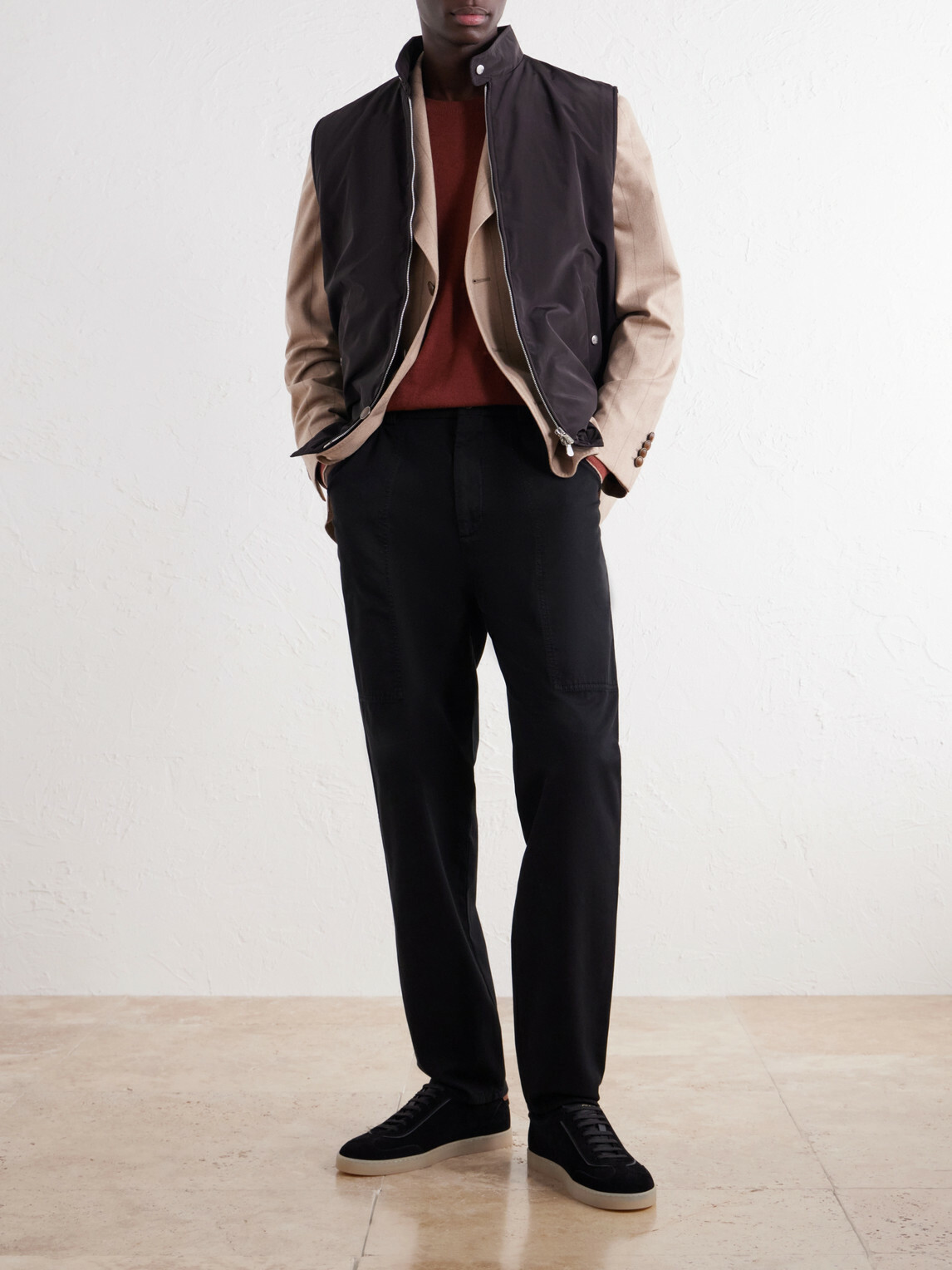 Brunello Cucinelli - Straight-Leg Cotton-Twill Trousers - Black