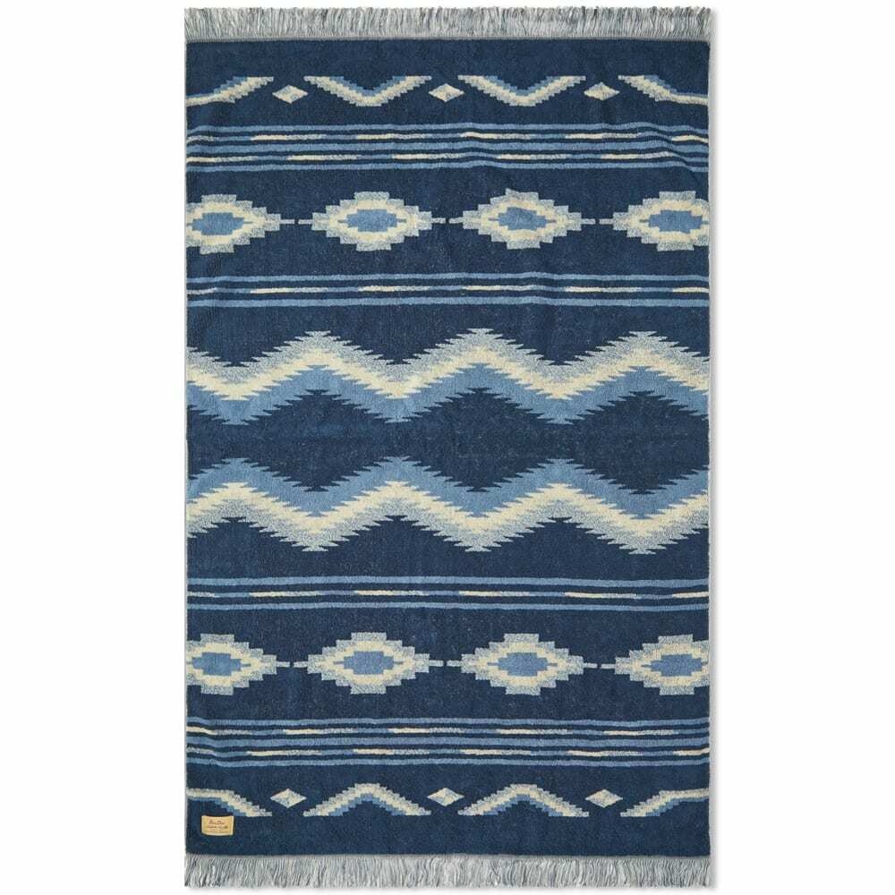 Photo: BasShu Cotton Pile Towel Blanket in Native Motif Blue