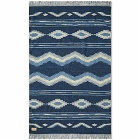 BasShu Cotton Pile Towel Blanket in Native Motif Blue