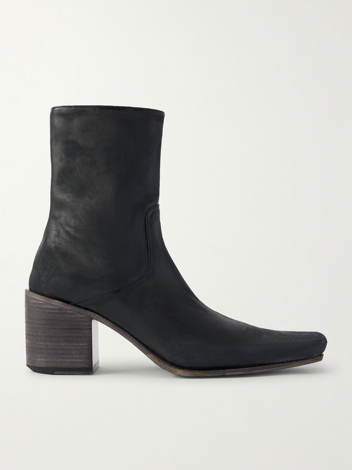 Balenciaga - Monsieur Leather Ankle Boots - Black