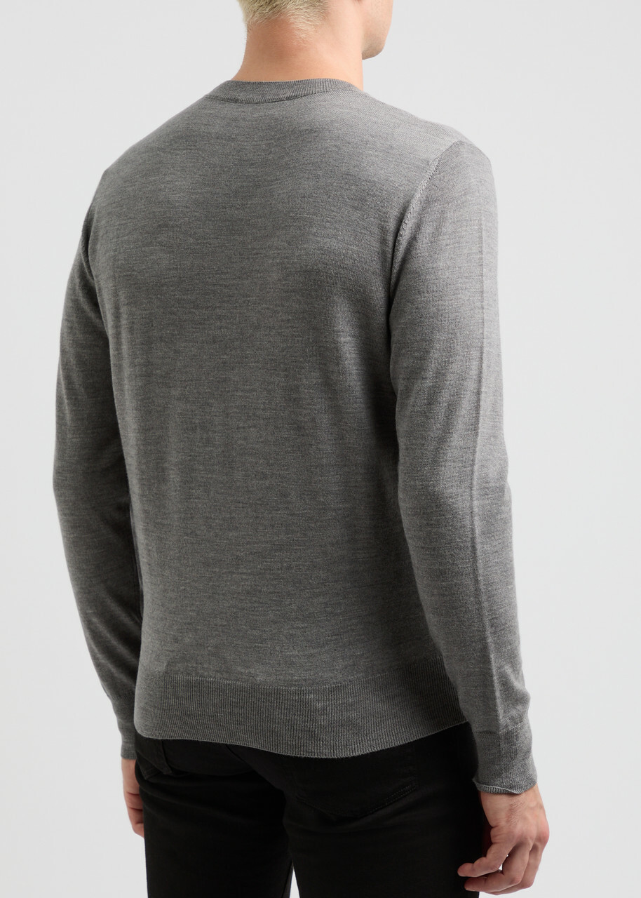 DSQUARED2 Logo-appliqué Wool Jumper Grey