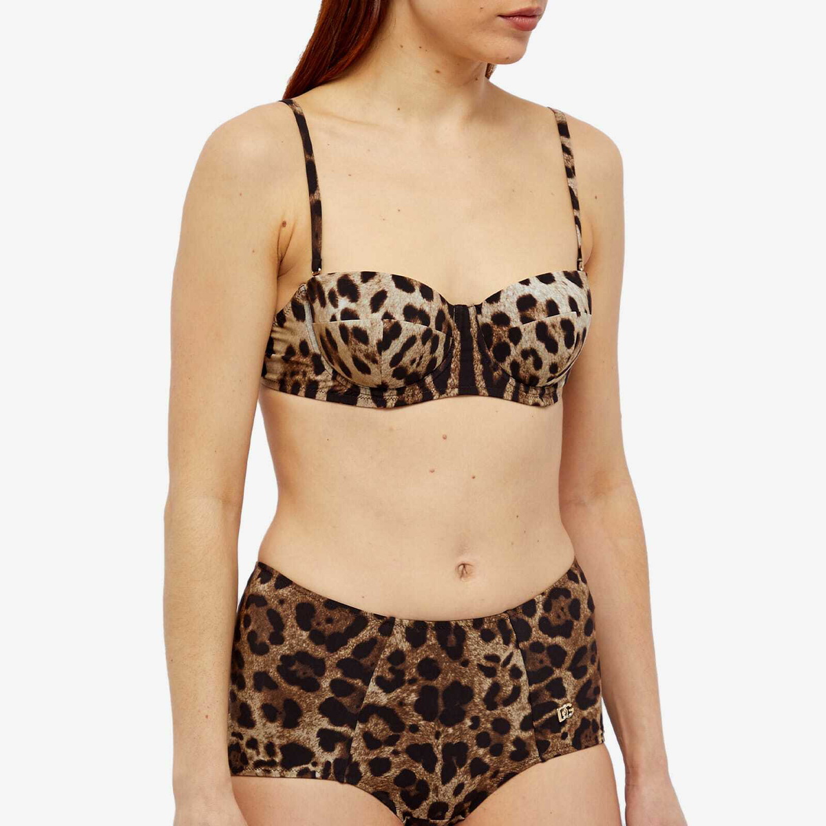 Dolce & Gabbana Women's Leopard Bralet Bikini Top in Leo New Dolce