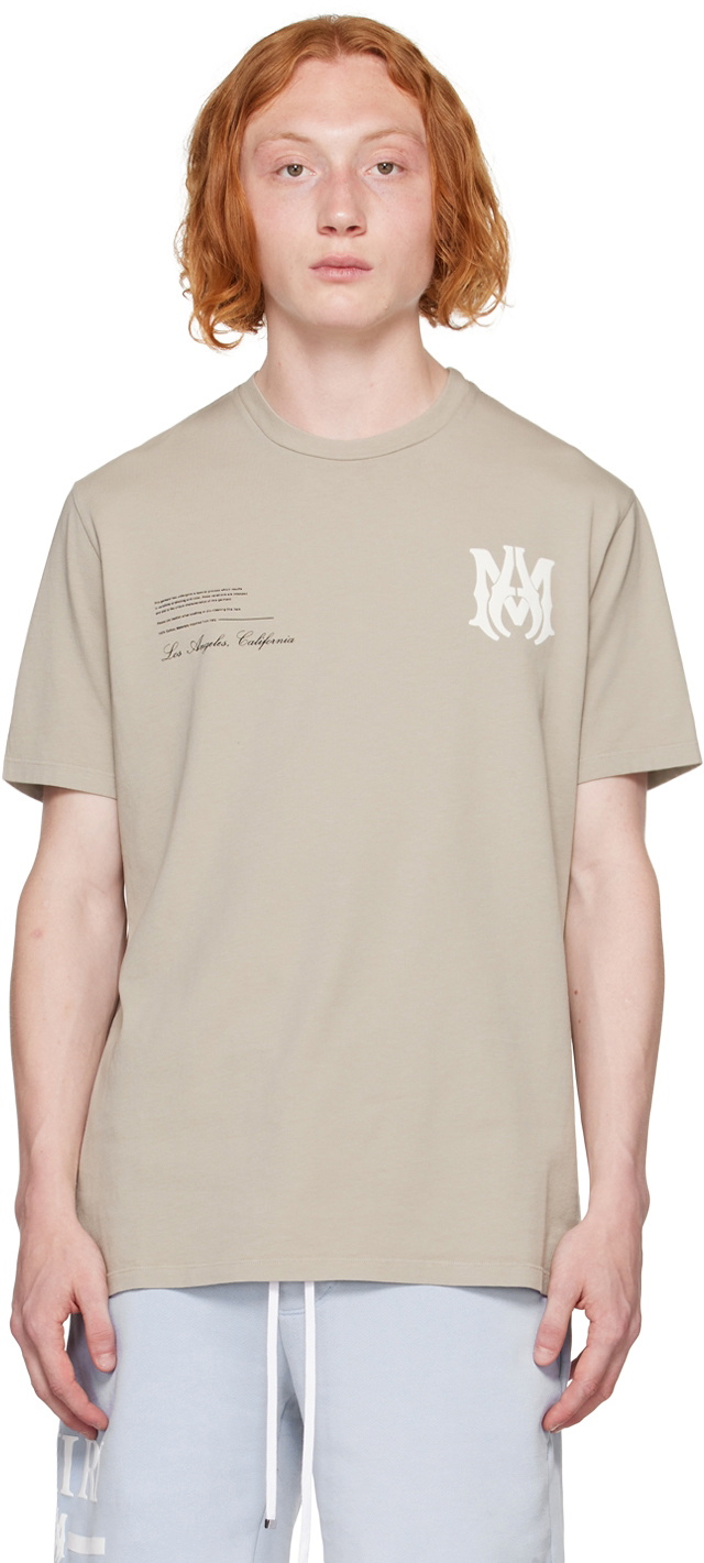 AMIRI Taupe Military Specs Stencil T-Shirt Amiri