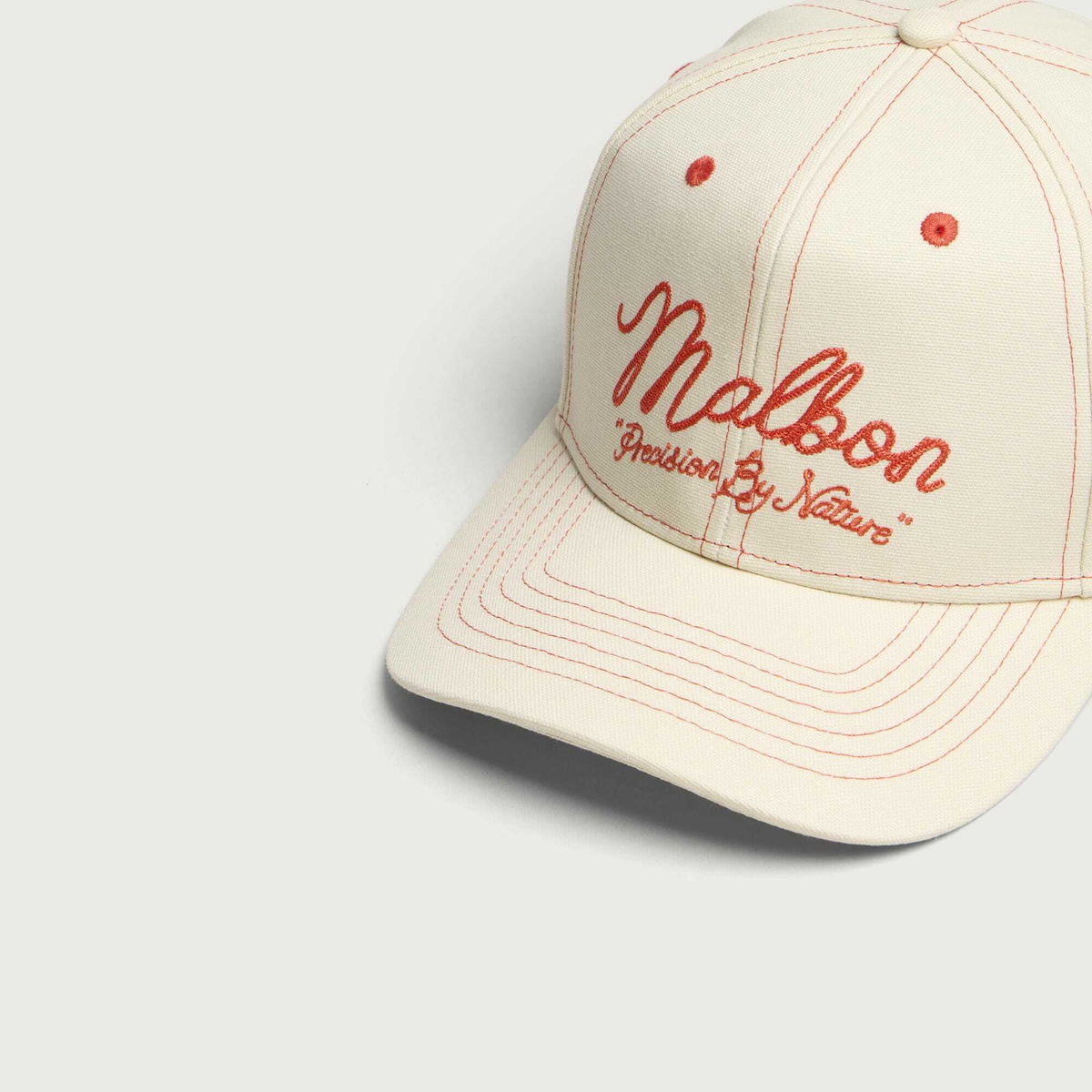 Malbon Men's Precision Snapback in Ivory