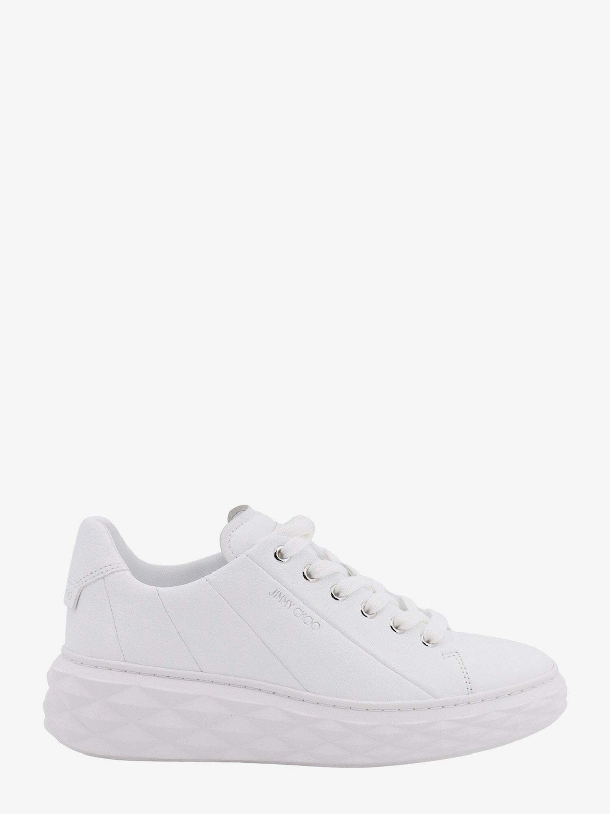 DIAMOND LIGHT MAXI/F  White Nappa Leather Low-Top Trainers with