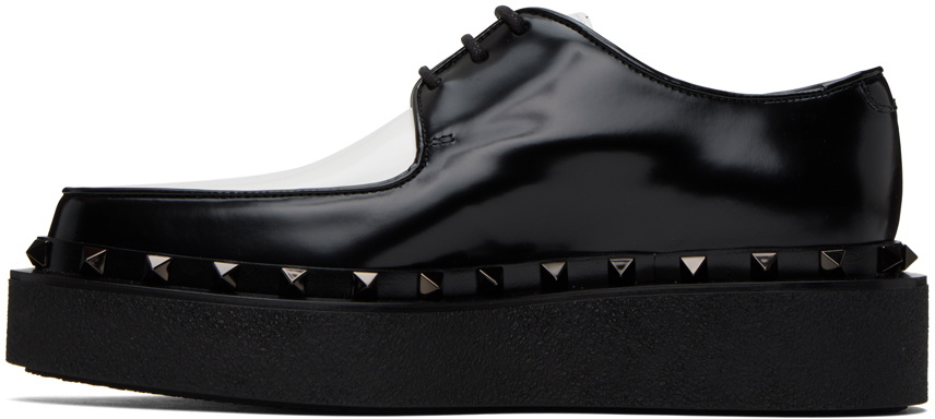 Valentino Garavani Black & White Rockstud M-Way Derbys