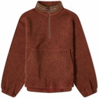 s.k manor hill Men's Trim Half-zip Fleece in Brown/Magenta Speckles