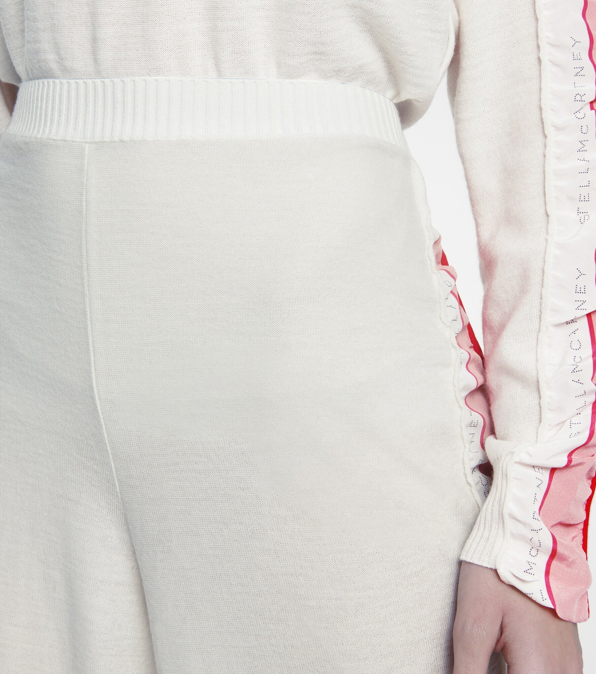 Stella McCartney White Bug Band Cotton Fleece Sweatpants