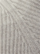 Brioni - Shawl-Collar Dégradé Ribbed Wool Cardigan - Gray