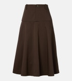 Vince Cotton twill midi skirt