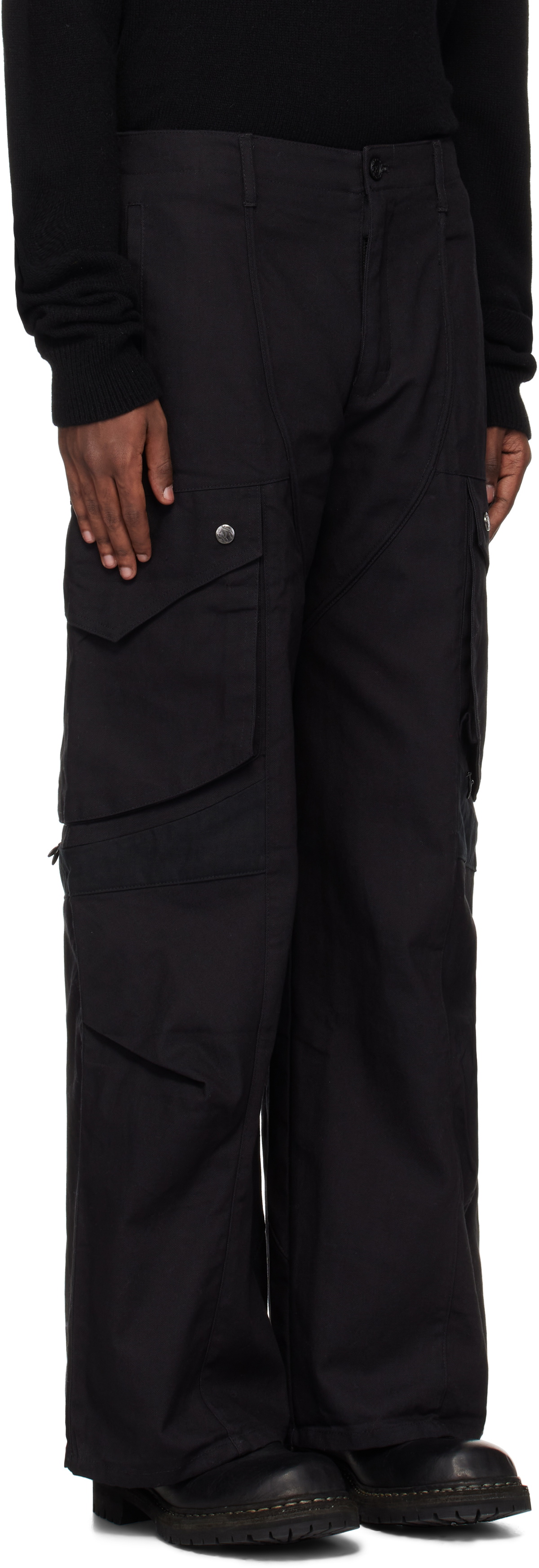 Professor.E Black E Cargo Pants