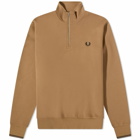 Fred Perry Authentic Men's Half Zip Sweat in Shaded Stone