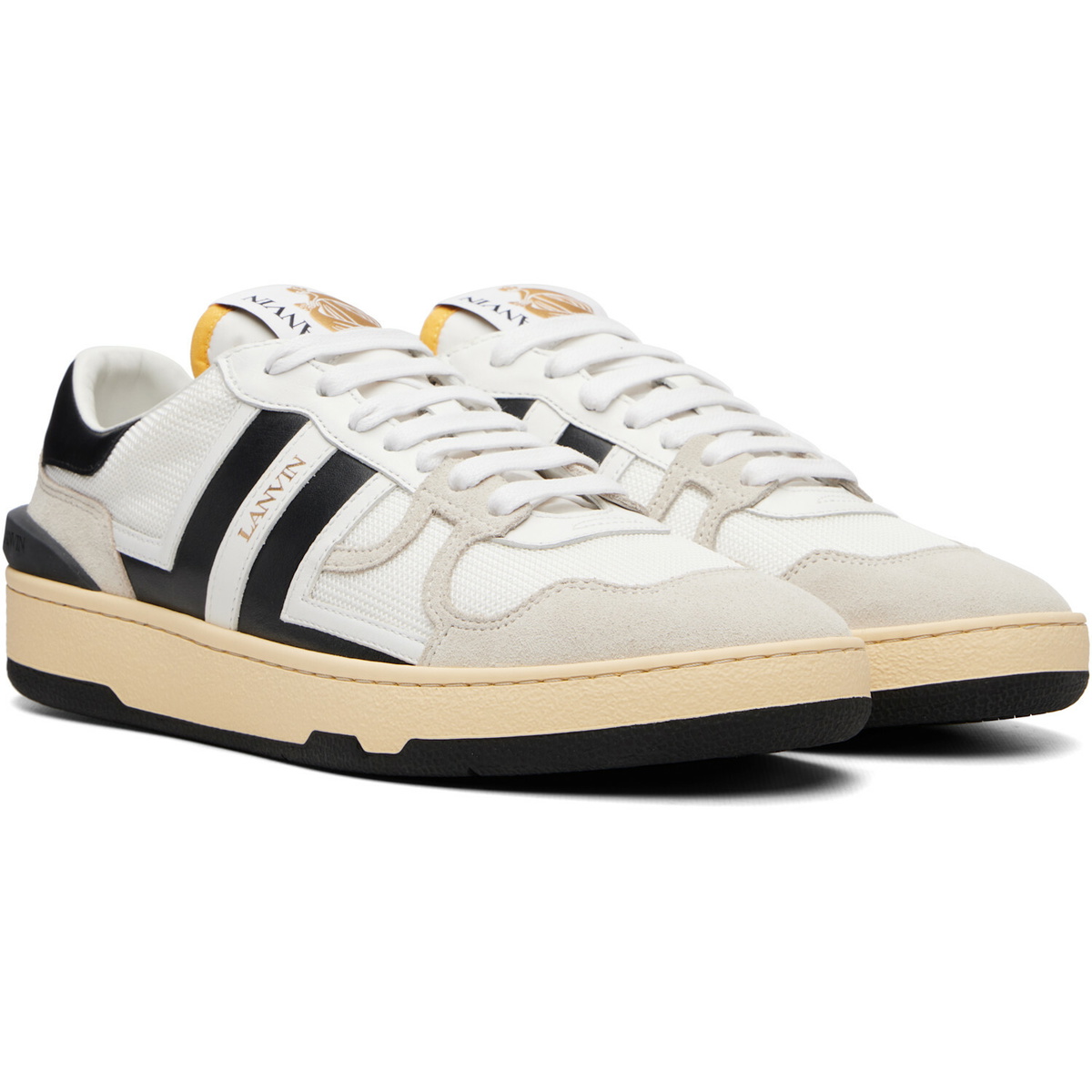Lanvin White & Black Clay Sneakera