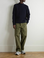 Sunspel - Waffle-Knit Merino Wool Mock-Neck Sweater - Blue