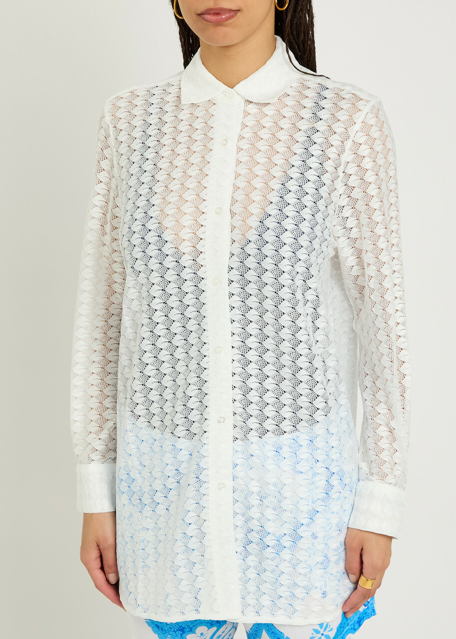 Melissa Odabash Daria Lace Cover-up Shirt White