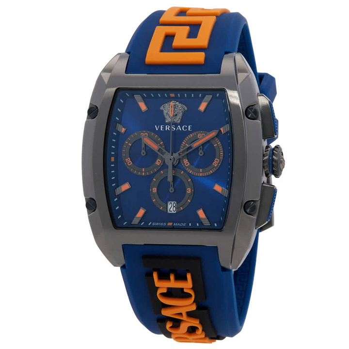 Photo: Versace Dominus Chronograph Quartz Blue Dial Mens Watch VE6H00323