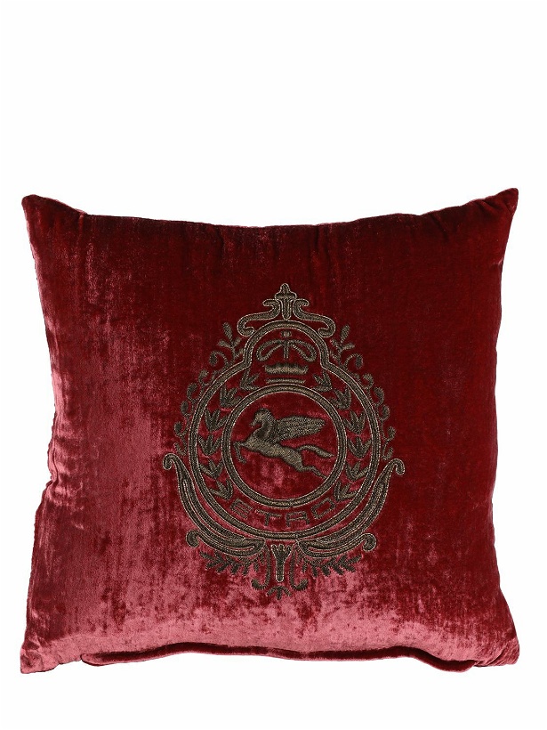 Photo: ETRO - Crest Embroidered Cushion