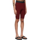 Dries Van Noten Burgundy Rib Knit Shorts