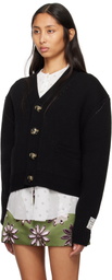 Meryll Rogge Black Double Faced Cashmere Cardigan