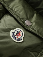 Moncler - Shearling-Lined Logo-Appliquéd Ripstop Hooded Down Gilet - Green