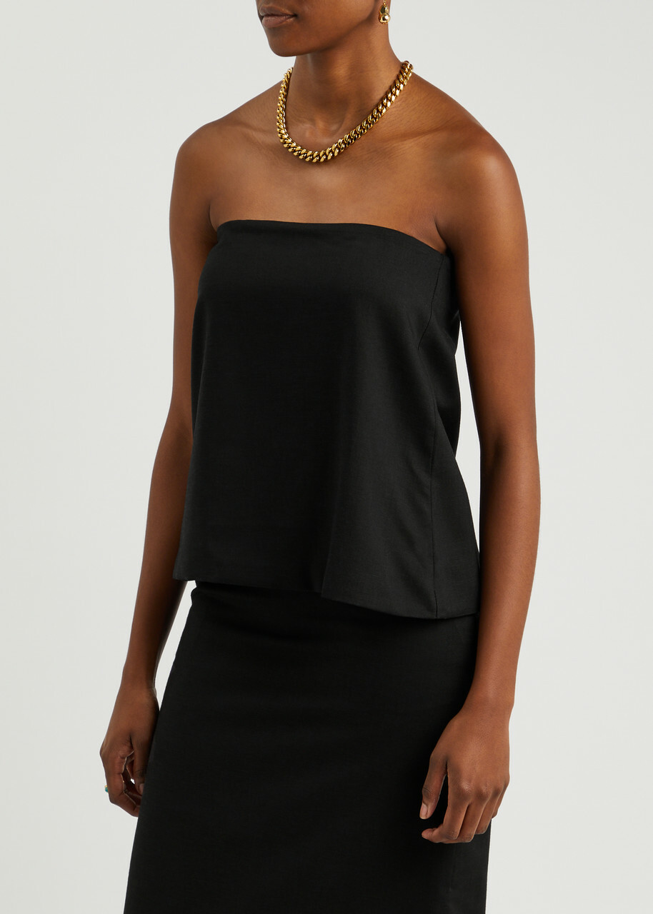 Aexae Strapless Woven top Black