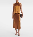 Galvan Sienna halterneck satin top
