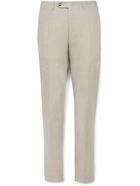 Canali - Kei Slim-Fit Tapered Linen and Wool-Blend Suit Trousers - Neutrals