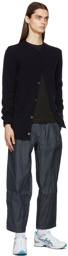 Comme des Garçons Shirt Navy Knit Lambswool Crewneck Cardigan